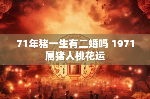 71年猪一生有二婚吗 1971属猪人桃花运