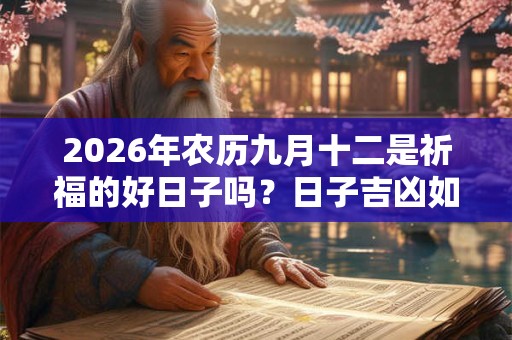 2026年农历九月十二是祈福的好日子吗？日子吉凶如何？