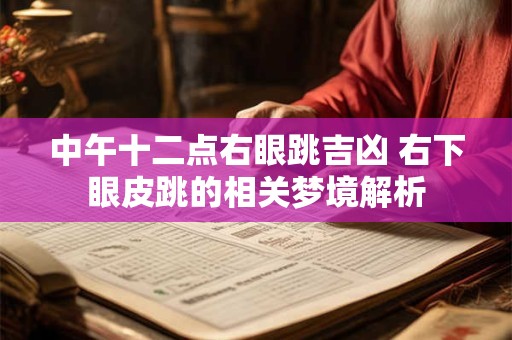 中午十二点右眼跳吉凶 右下眼皮跳的相关梦境解析