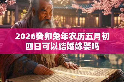 2026癸卯兔年农历五月初四日可以结婚嫁娶吗 2026癸卯兔年农历五月初四日可以结婚嫁娶吗
