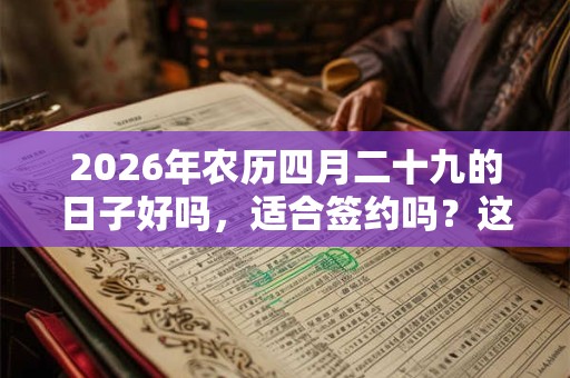 2026年农历四月二十九的日子好吗，适合签约吗？这天卦象如何？