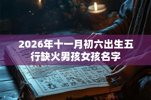 2026年十一月初六出生五行缺火男孩女孩名字