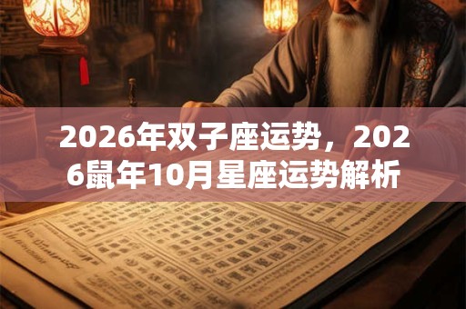 2026年双子座运势，2026鼠年10月星座运势解析