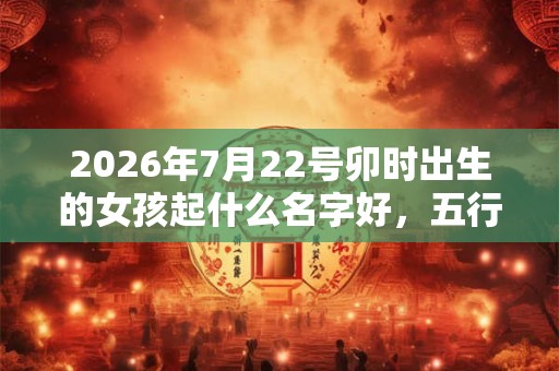 2026年7月22号卯时出生的女孩起什么名字好，五行是什么？