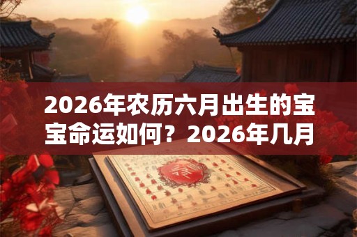 2026年农历六月出生的宝宝命运如何？2026年几月出生的宝宝命好？