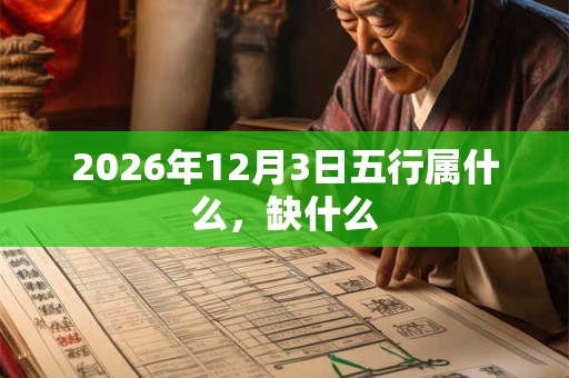 2026年12月3日五行属什么，缺什么