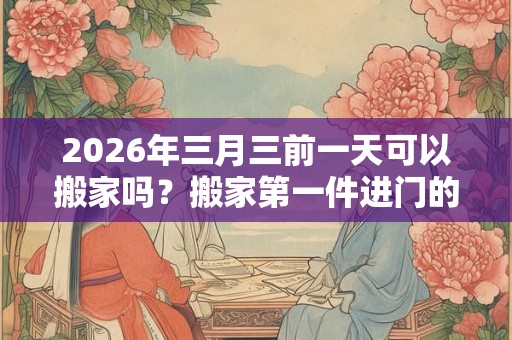 2026年三月三前一天可以搬家吗？搬家第一件进门的东西？
