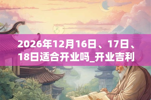 2026年12月16日、17日、18日适合开业吗_开业吉利吗