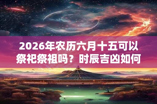 2026年农历六月十五可以祭祀祭祖吗？时辰吉凶如何？