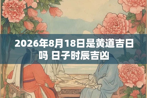 2026年8月18日是黄道吉日吗 日子时辰吉凶