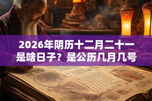 2026年阴历十二月二十一是啥日子？是公历几月几号？