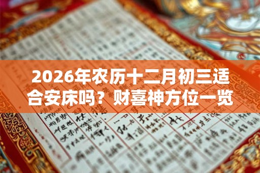 2026年农历十二月初三适合安床吗？财喜神方位一览！