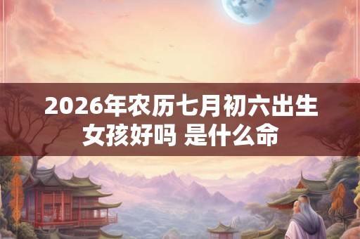 2026年农历七月初六出生女孩好吗 是什么命