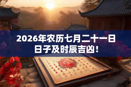 2026年农历七月二十一日日子及时辰吉凶！