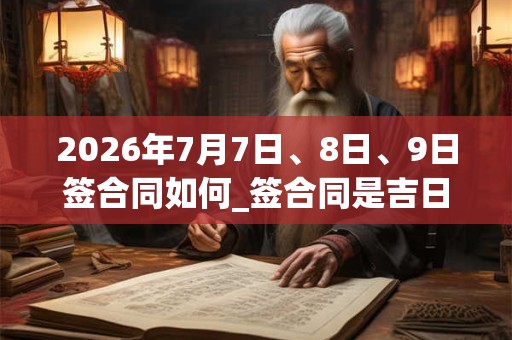 2026年7月7日、8日、9日签合同如何_签合同是吉日吗