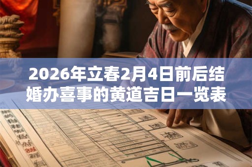2026年立春2月4日前后结婚办喜事的黄道吉日一览表！