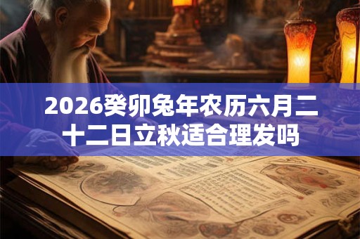 2026癸卯兔年农历六月二十二日立秋适合理发吗