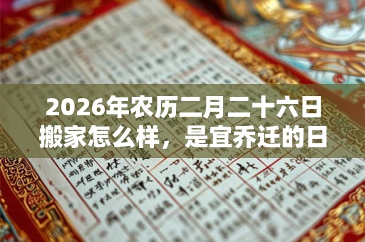 2026年农历二月二十六日搬家怎么样,是宜乔迁的日子吗? 2026年农历二月二十六日搬家怎么样,是宜乔迁的日子吗?