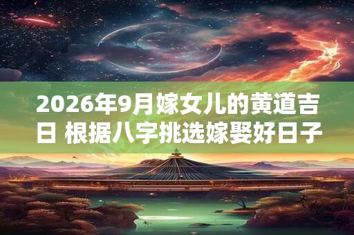 2026年9月嫁女儿的黄道吉日 根据八字挑选嫁娶好日子