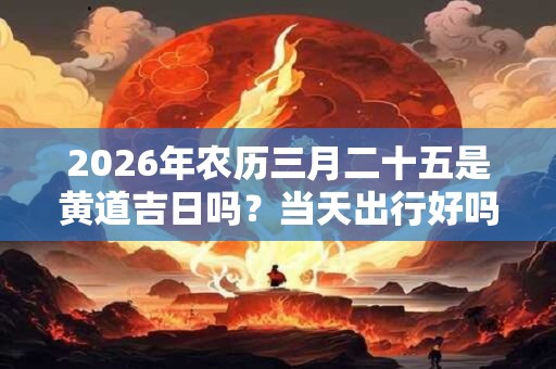 2026年农历三月二十五是黄道吉日吗？当天出行好吗？