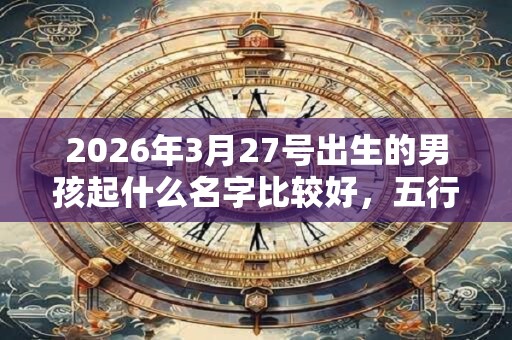 2026年3月27号出生的男孩起什么名字比较好，五行属什么