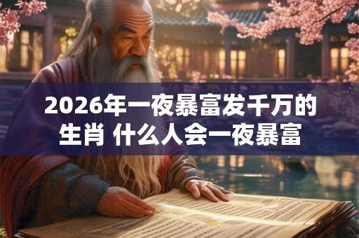 2026年一夜暴富发千万的生肖 什么人会一夜暴富