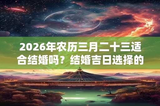2026年农历三月二十三适合结婚吗？结婚吉日选择的讲究？