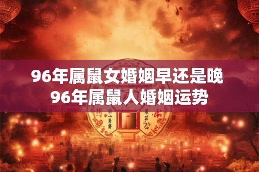 96年属鼠女婚姻早还是晚 96年属鼠人婚姻运势