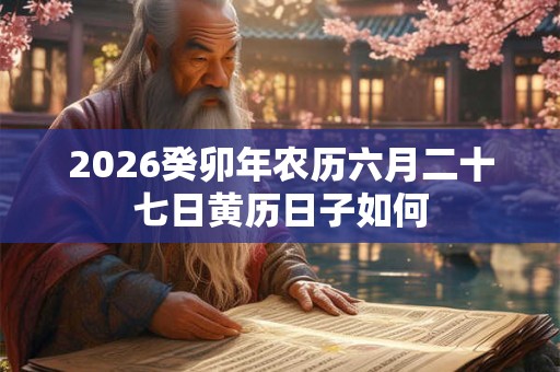 2026癸卯年农历六月二十七日黄历日子如何