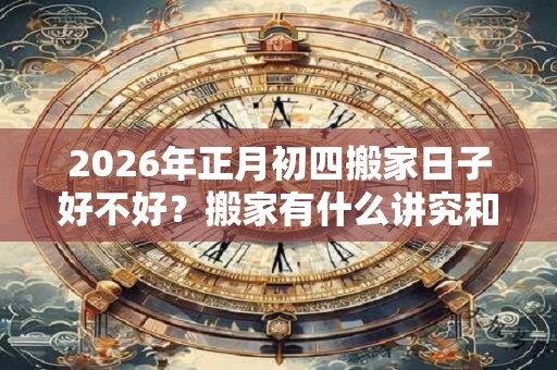 2026年正月初四搬家日子好不好？搬家有什么讲究和忌讳？