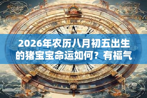 2026年农历八月初五出生的猪宝宝命运如何？有福气吗？
