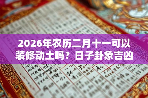 2026年农历二月十一可以装修动土吗？日子卦象吉凶？