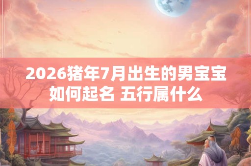 2026猪年7月出生的男宝宝如何起名 五行属什么