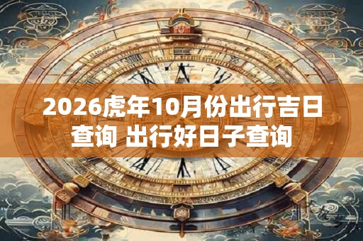 2026虎年10月份出行吉日查询 出行好日子查询