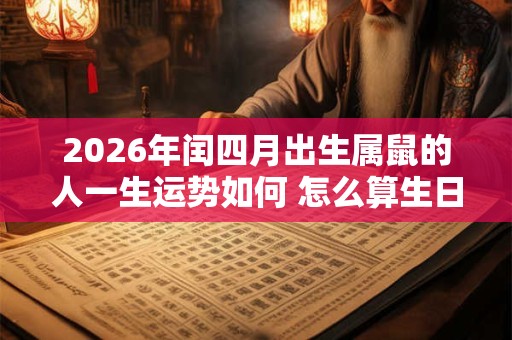 2026年闰四月出生属鼠的人一生运势如何 怎么算生日