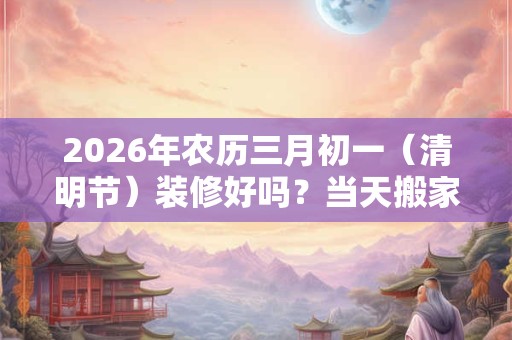 2026年农历三月初一（清明节）装修好吗？当天搬家好不好？