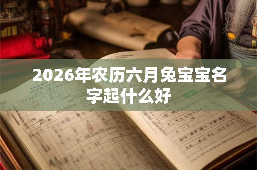 2026年农历六月兔宝宝名字起什么好