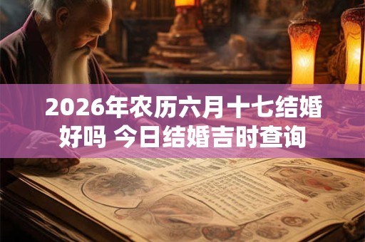 2026年农历六月十七结婚好吗 今日结婚吉时查询