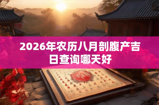 2026年农历八月剖腹产吉日查询哪天好