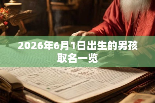 2026年6月1日出生的男孩取名一览