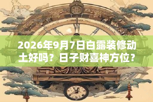 2026年9月7日白露装修动土好吗？日子财喜神方位？