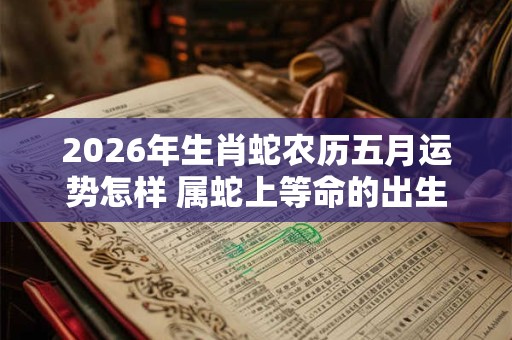 2026年生肖蛇农历五月运势怎样 属蛇上等命的出生时辰