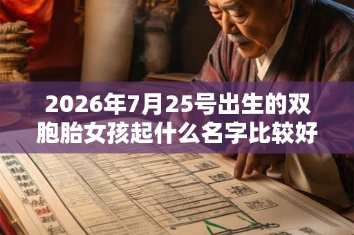 2026年7月25号出生的双胞胎女孩起什么名字比较好，五行属什么？