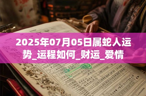 2025年07月05日属蛇人运势_运程如何_财运_爱情