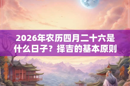 2026年农历四月二十六是什么日子？择吉的基本原则是什么？