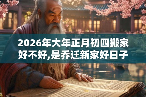 2026年大年正月初四搬家好不好,是乔迁新家好日子吗？
