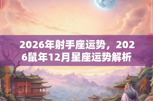 2026年射手座运势，2026鼠年12月星座运势解析