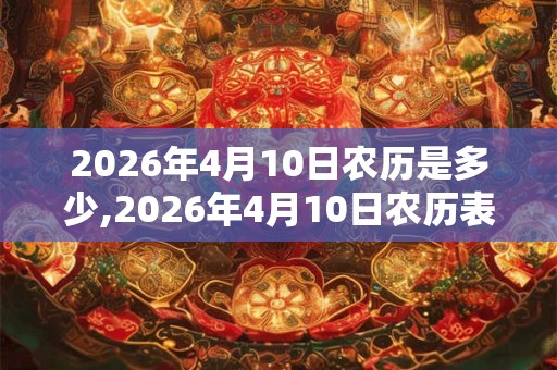 2026年4月10日农历是多少,2026年4月10日农历表