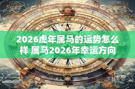2026虎年属马的运势怎么样 属马2026年幸运方向