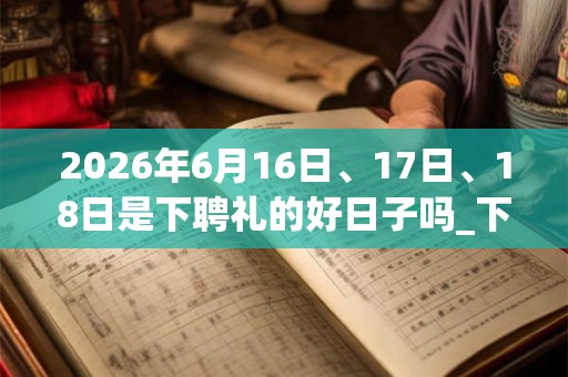 2026年6月16日、17日、18日是下聘礼的好日子吗_下聘礼可以吗